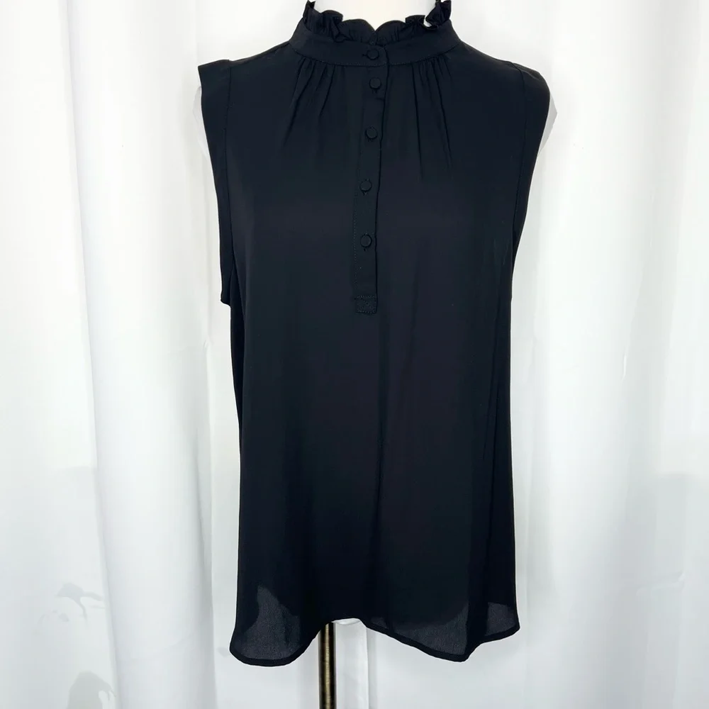 ❗️NWT❗️J.CREW Sleeveless Button Front Ruffleneck Top